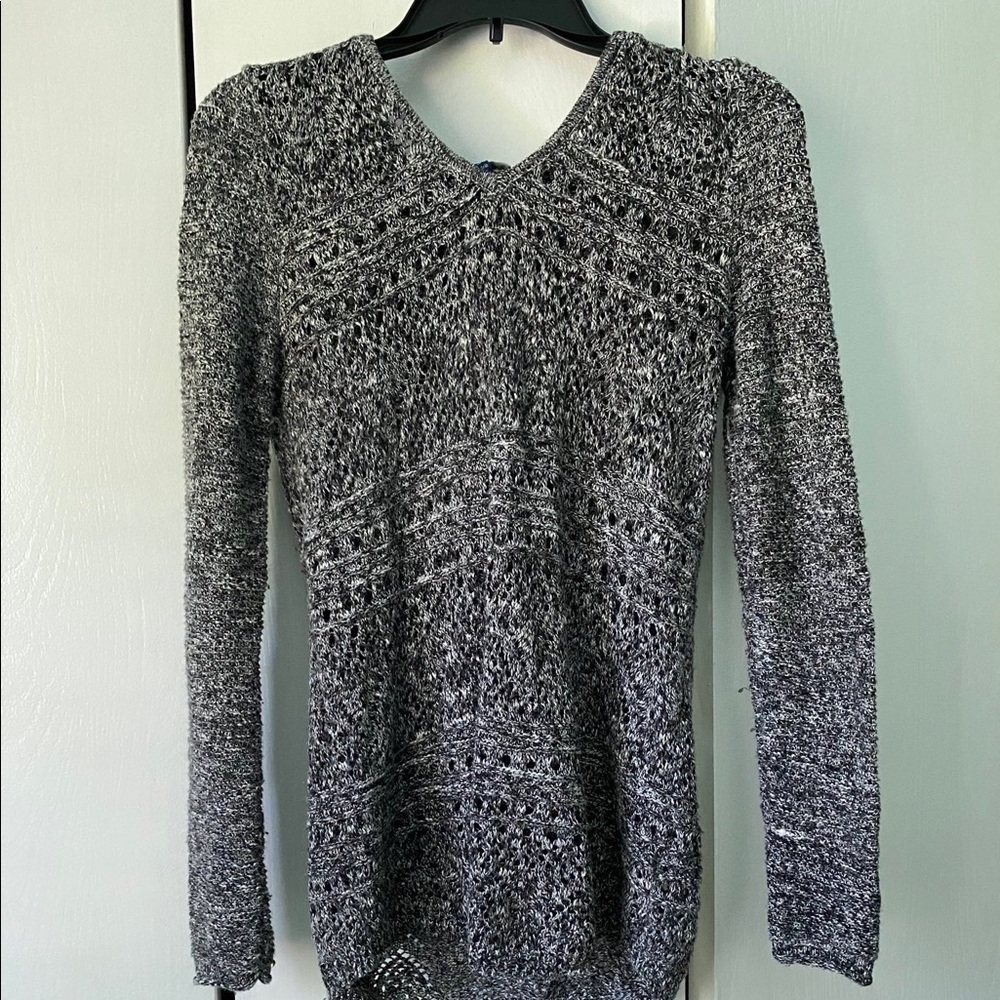 Knitted sweater with hoodie